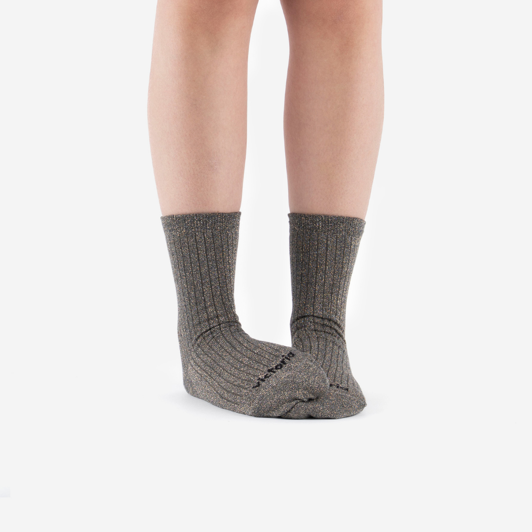 Victoria Calcetín Barefoot Lurex Gris - Imagen 2